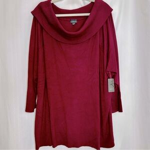 Torrid fold over Marilyn burgundy cowl neck sweater long sleeve size 6X